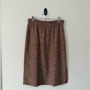 J. Crew Orange and White Midi Skirt